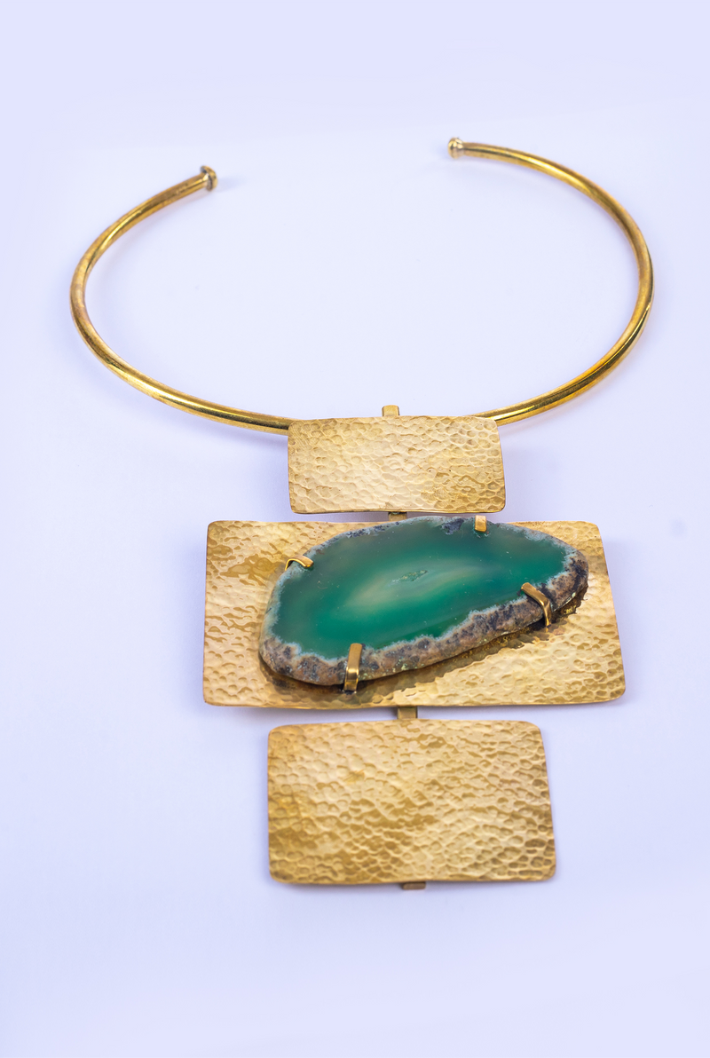 Brass Agate Layered Choker