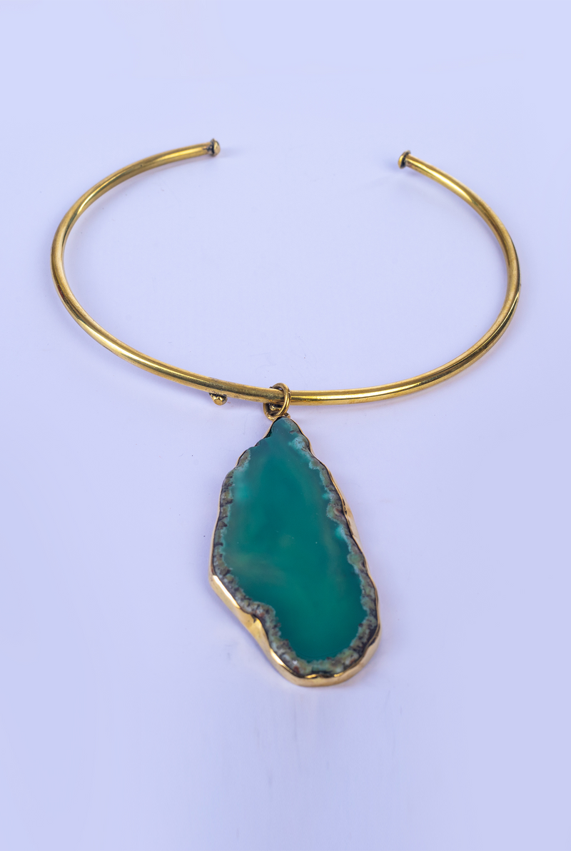 Agate Brass Choker