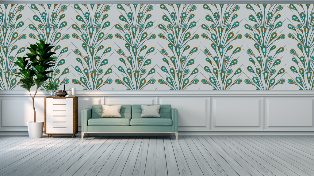 Electric Teal Ankara - Peel & Stick Wallpaper