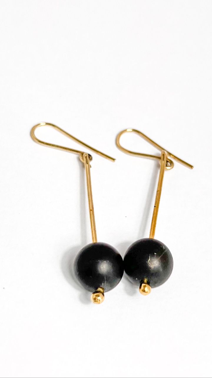 Black Stress Relieving Brass Earrings