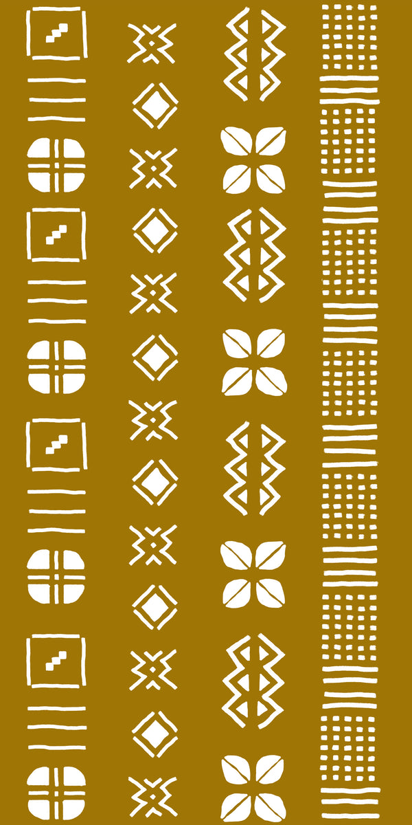 Mustard Mudcloth - Peel & Stick Wallpaper