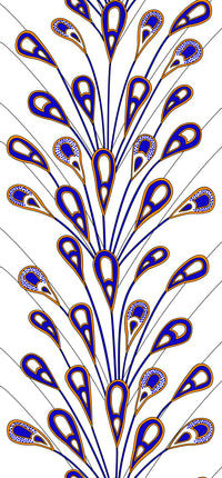 Blue Peacock Ankara - Peel & Stick Wallpaper